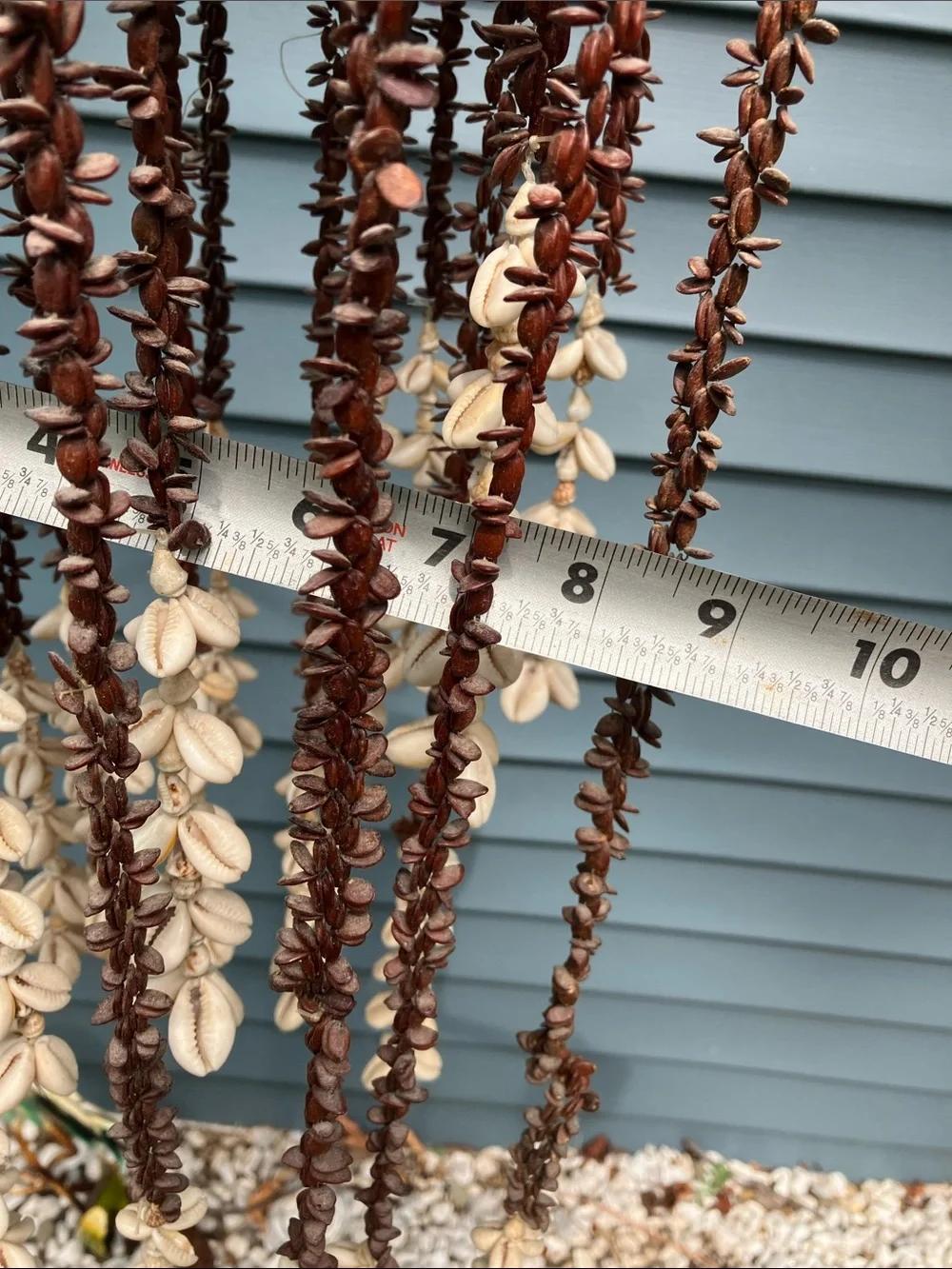 Woven Rattan Hanging Shell Wind Chime - Brown & Natural